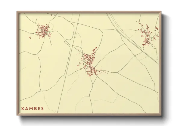 Une affiche de carte sur Xambes