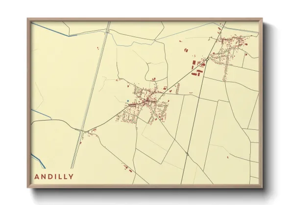 Une affiche de carte sur Andilly