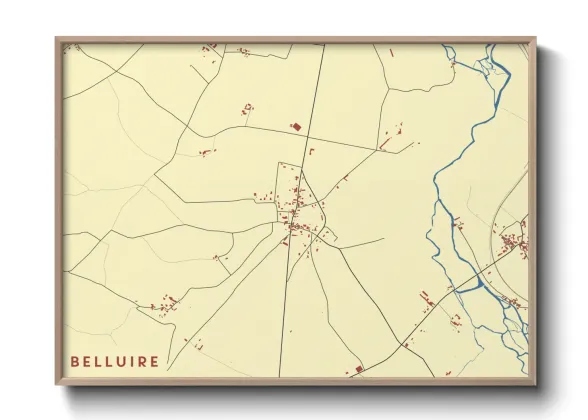 Une affiche de carte sur Belluire