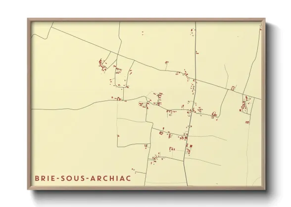 Une affiche de carte sur Brie-sous-Archiac