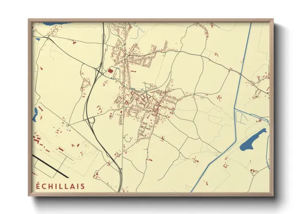 Une affiche de carte sur Échillais