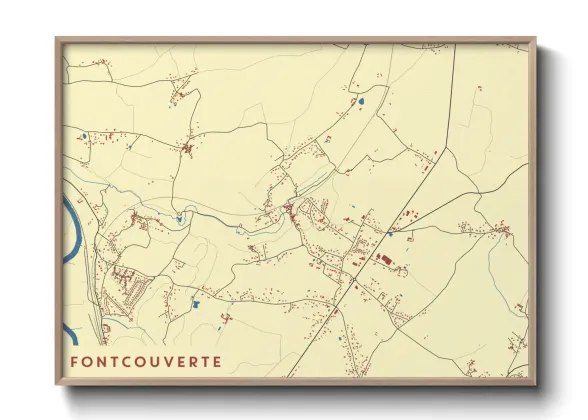 Une affiche de carte sur Fontcouverte