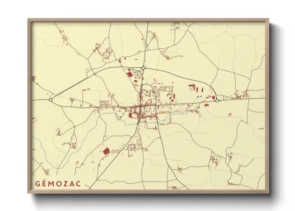 Une affiche de carte sur Gémozac