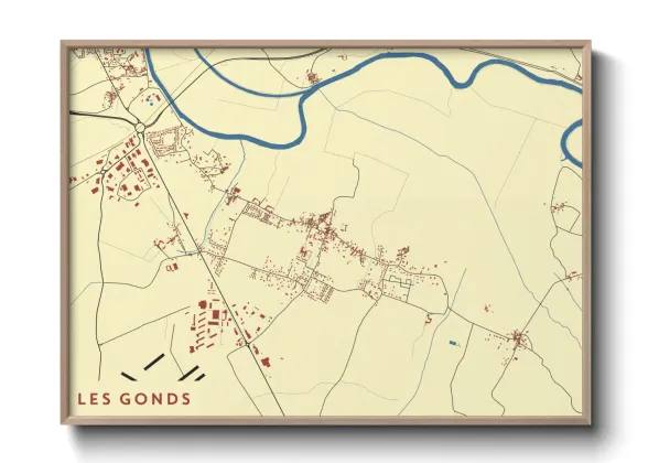 Une affiche de carte sur Les Gonds
