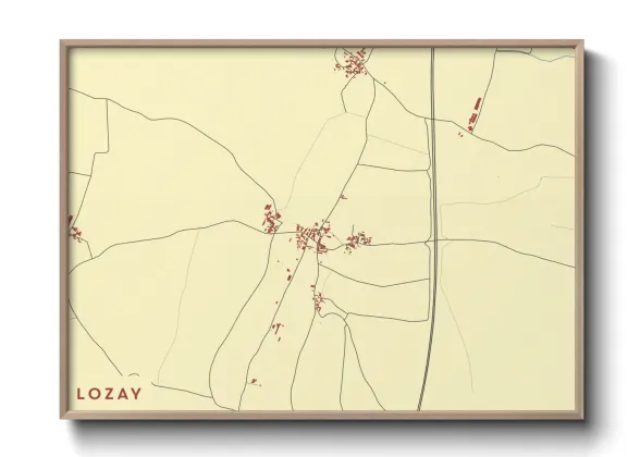 Une affiche de carte sur Lozay
