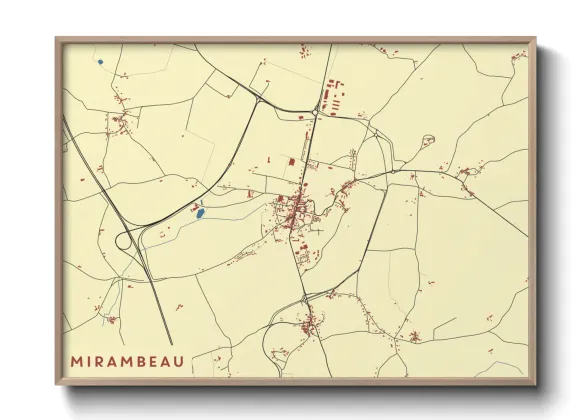 Une affiche de carte sur Mirambeau