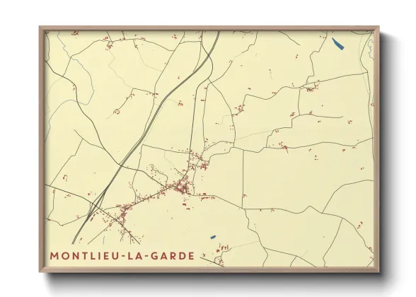 Une affiche de carte sur Montlieu-la-Garde