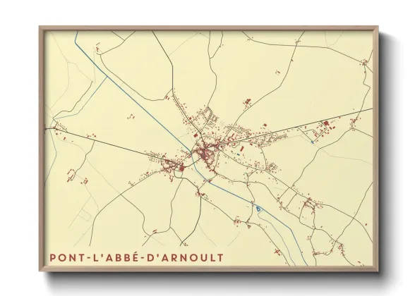 Une affiche de carte sur Pont-l'Abbé-d'Arnoult