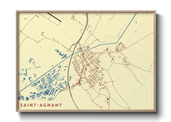 Une affiche de carte sur Saint-Agnant
