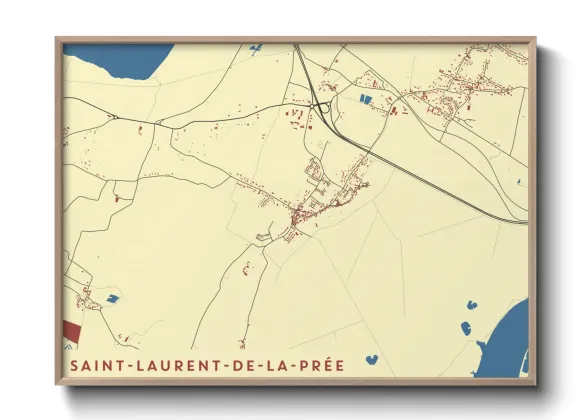 Une affiche de carte sur Saint-Laurent-de-la-Prée