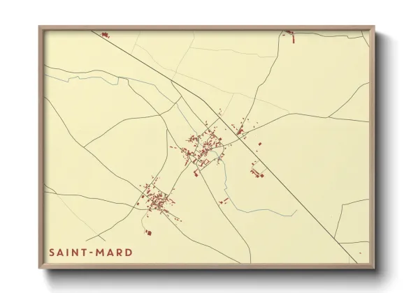 Une affiche de carte sur Saint-Mard
