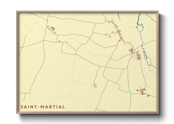 Une affiche de carte sur Saint-Martial