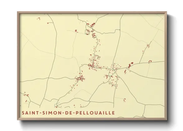 Une affiche de carte sur Saint-Simon-de-Pellouaille