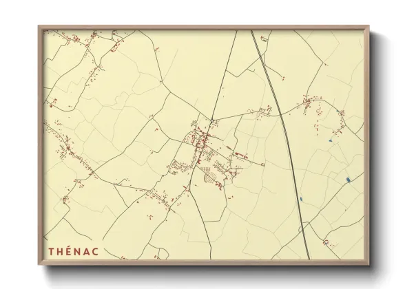 Une affiche de carte sur Thénac