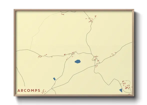 Une affiche de carte sur Arcomps