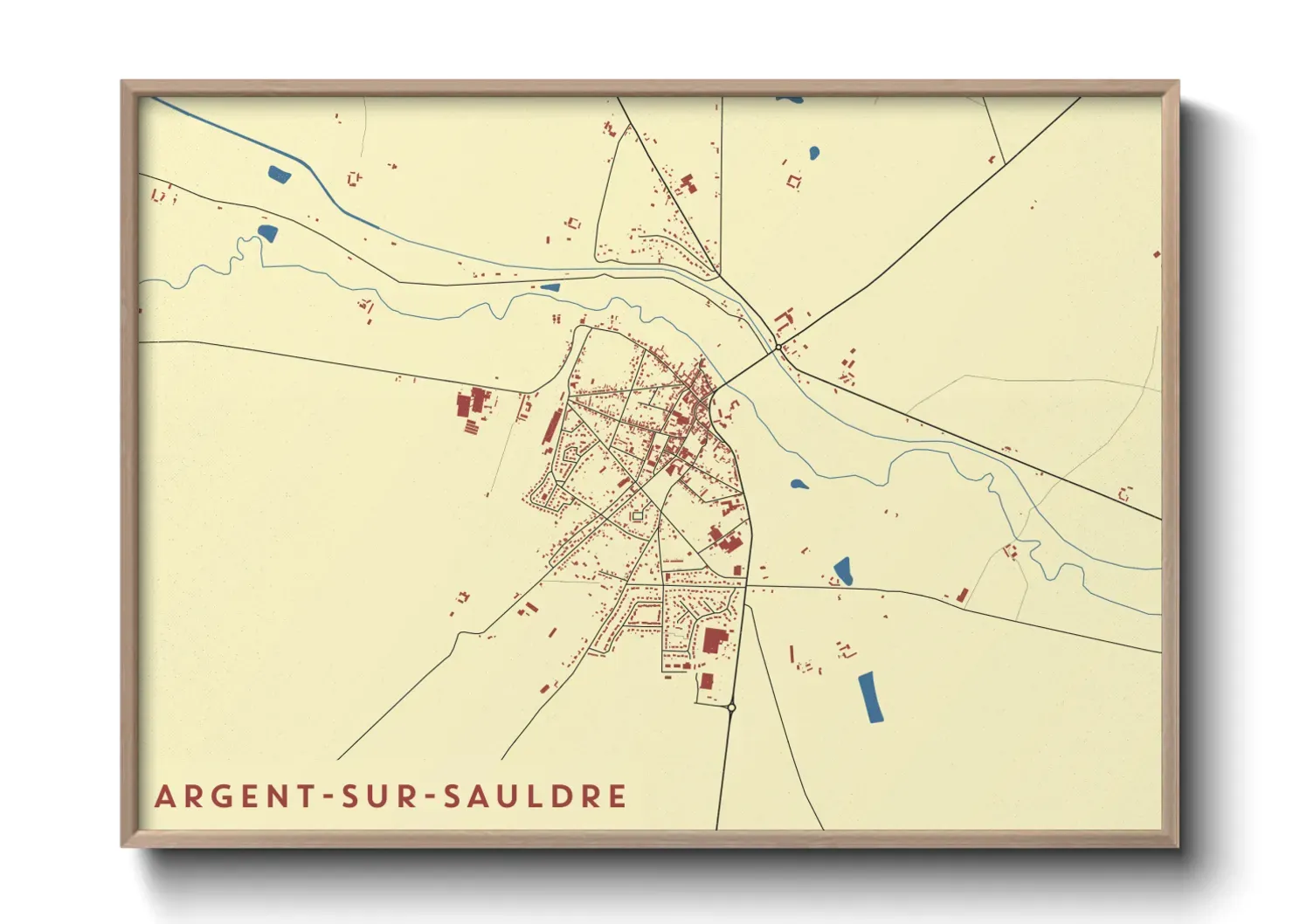 Un poster carteArgent-sur-Sauldre