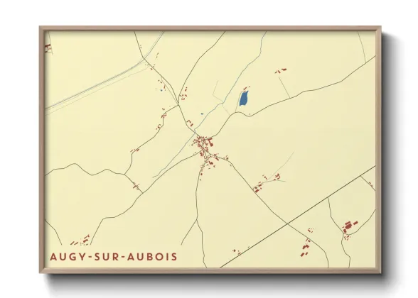 Une affiche de carte sur Augy-sur-Aubois