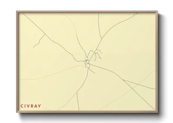 Une affiche de carte sur Civray