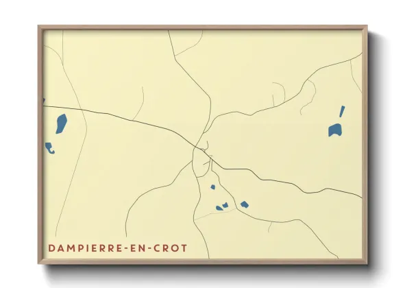 Une affiche de carte sur Dampierre-en-Crot