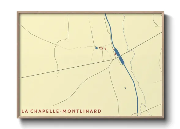 Une affiche de carte sur La Chapelle-Montlinard