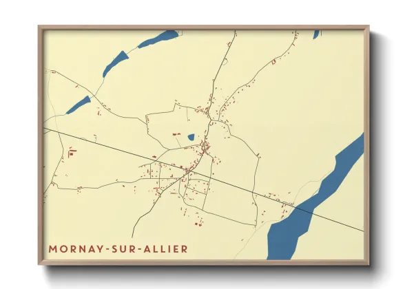 Une affiche de carte sur Mornay-sur-Allier