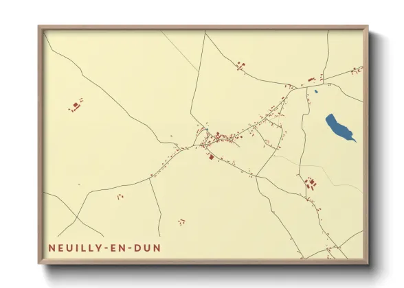 Une affiche de carte sur Neuilly-en-Dun