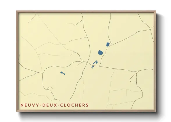 Une affiche de carte sur Neuvy-Deux-Clochers