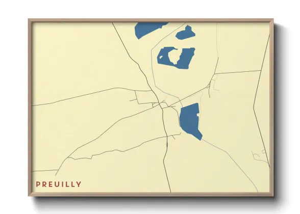 Une affiche de carte sur Preuilly