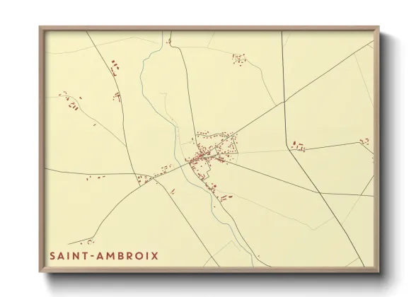 Une affiche de carte sur Saint-Ambroix