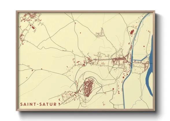Une affiche de carte sur Saint-Satur