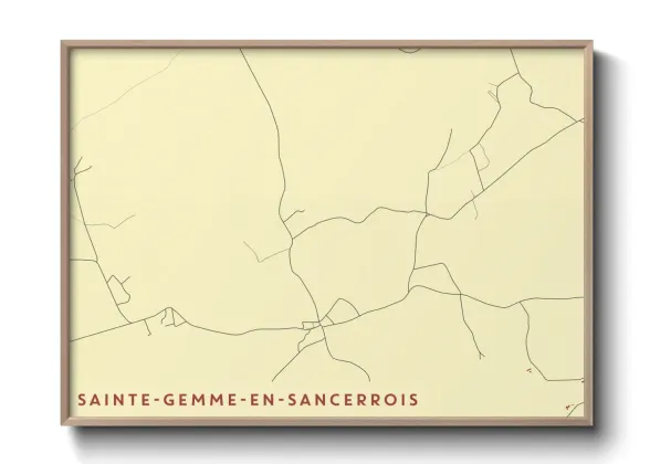 Une affiche de carte sur Sainte-Gemme-en-Sancerrois