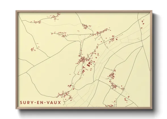 Une affiche de carte sur Sury-en-Vaux