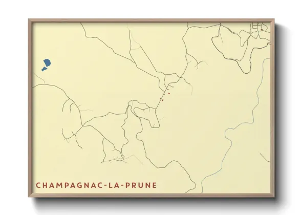 Une affiche de carte sur Champagnac-la-Prune