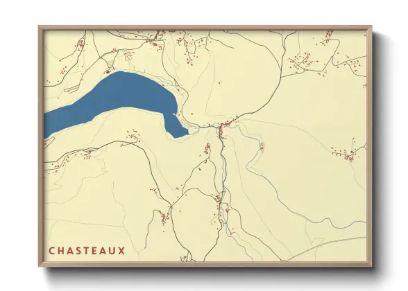 Une affiche de carte sur Chasteaux
