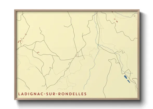 Une affiche de carte sur Ladignac-sur-Rondelles
