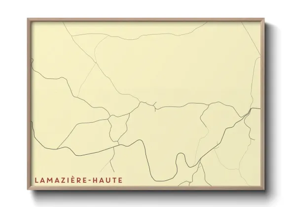 Une affiche de carte sur Lamazière-Haute