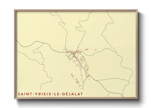 Une affiche de carte sur Saint-Yrieix-le-Déjalat