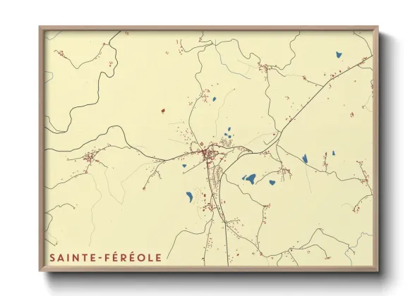 Une affiche de carte sur Sainte-Féréole
