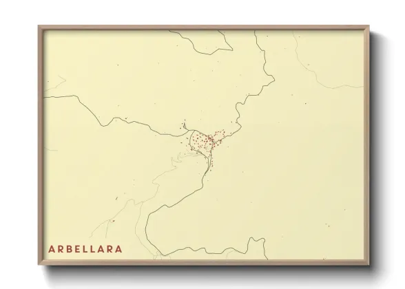 Une affiche de carte sur Arbellara