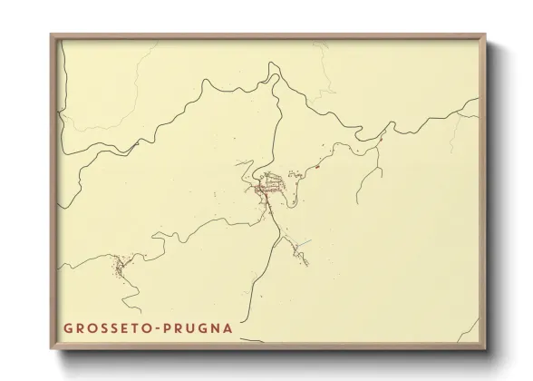 Une affiche de carte sur Grosseto-Prugna