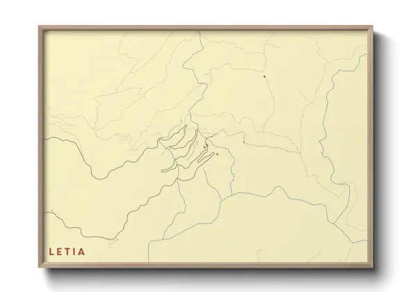 Une affiche de carte sur Letia