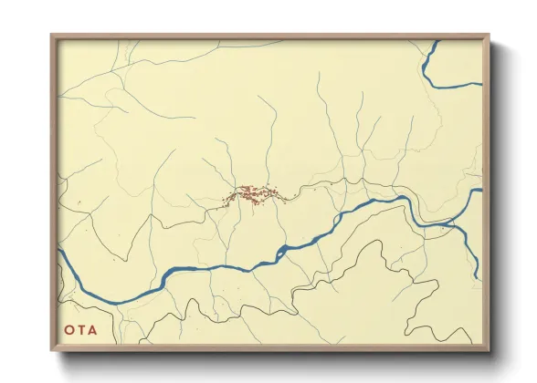 Une affiche de carte sur Ota