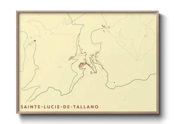 Une affiche de carte sur Sainte-Lucie-de-Tallano