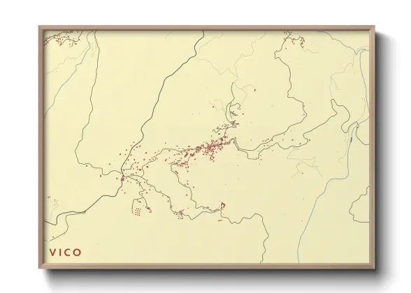Une affiche de carte sur Vico