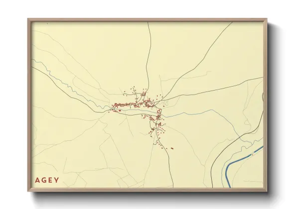 Une affiche de carte sur Agey