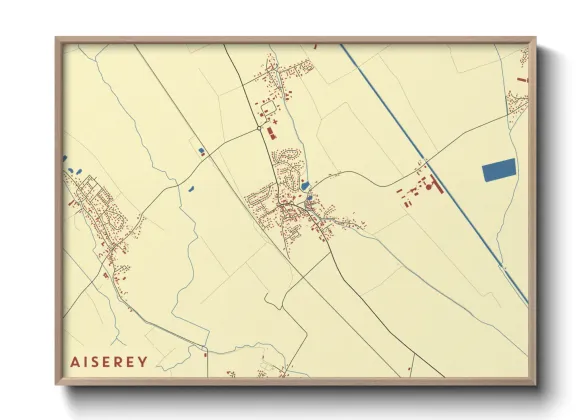 Une affiche de carte sur Aiserey