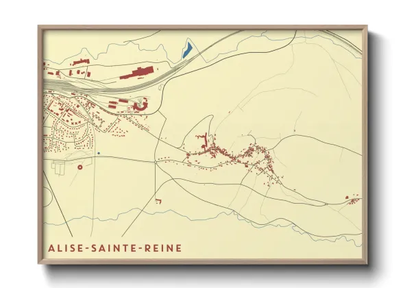 Une affiche de carte sur Alise-Sainte-Reine