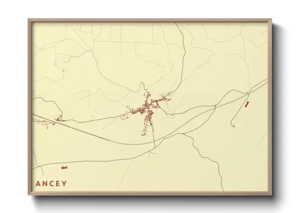 Une affiche de carte sur Ancey