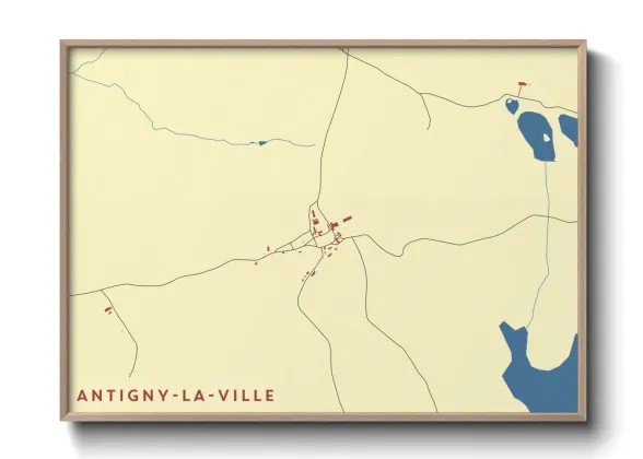 Une affiche de carte sur Antigny-la-Ville