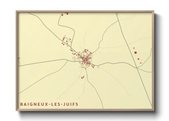Une affiche de carte sur Baigneux-les-Juifs